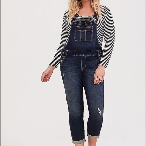 torrid denim overalls